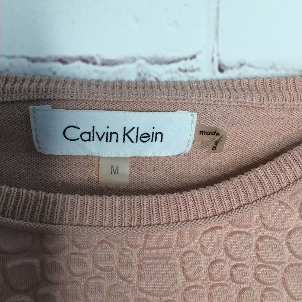 Calvin Klein Women Pale Pink Textured Knit Sweater Top‎ - Picture 2 of 15